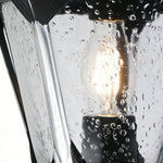 Vintage Outdoor Wall Lantern with Clear Glass Shade in Sand Black Aluminum
