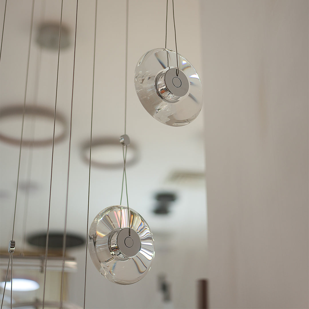 Lumina Clear Crystal Pendant Light – Modern Minimalist LED Hanging Lamp