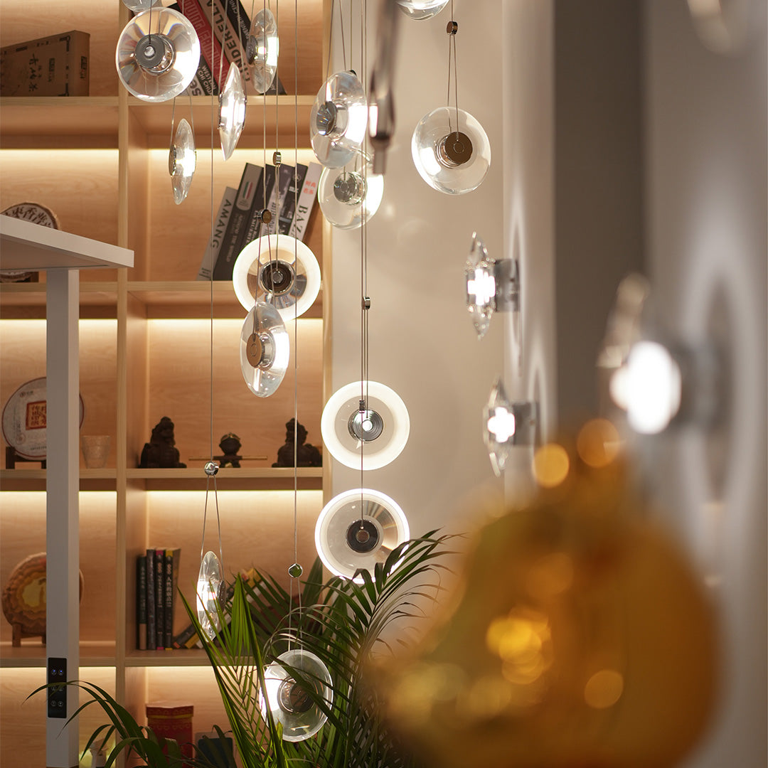 Lumina Clear Crystal Pendant Light – Modern Minimalist LED Hanging Lamp