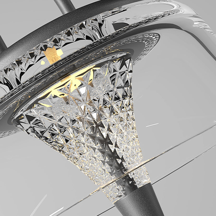 Lumina Clear Glass LED Pendant Light with Solar Power