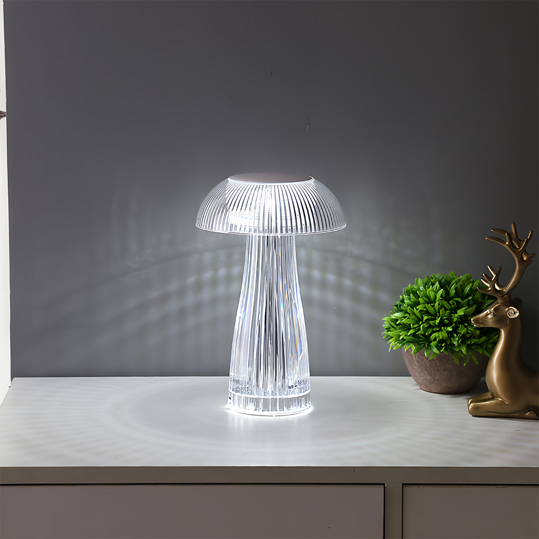 Lumina Clear Acrylic Portable Table Lamp with Touch Dimming