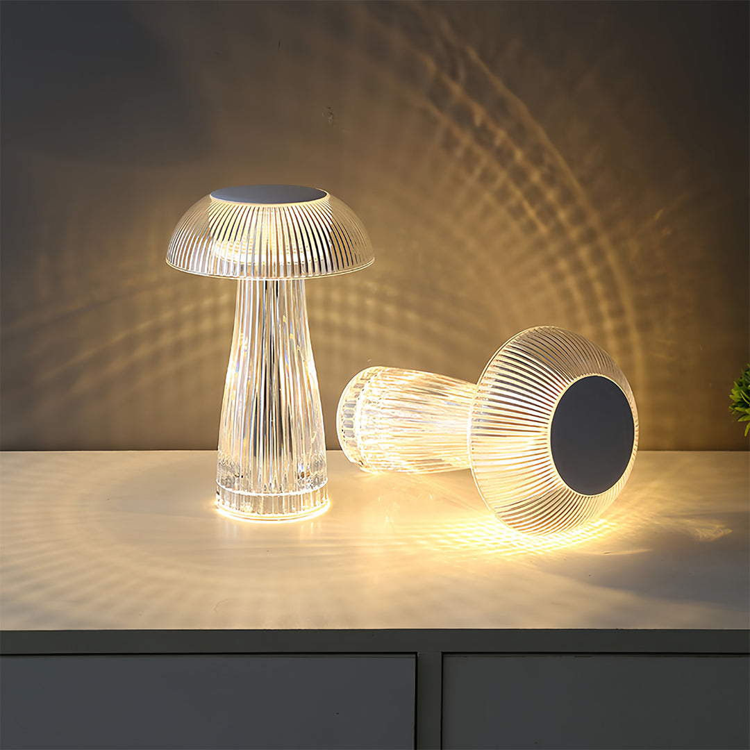 Lumina Clear Acrylic Portable Table Lamp with Touch Dimming