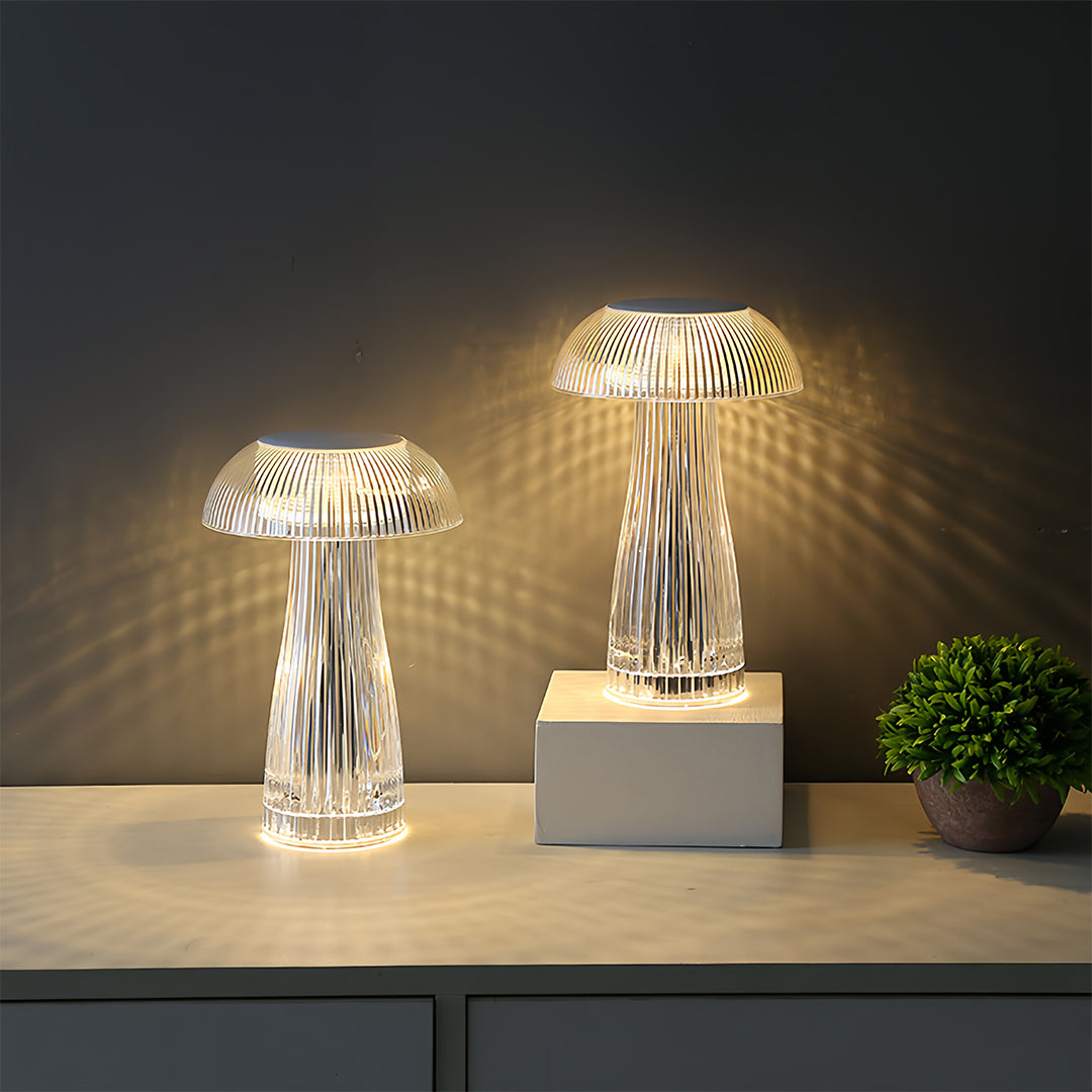 Lumina Clear Acrylic Portable Table Lamp with Touch Dimming