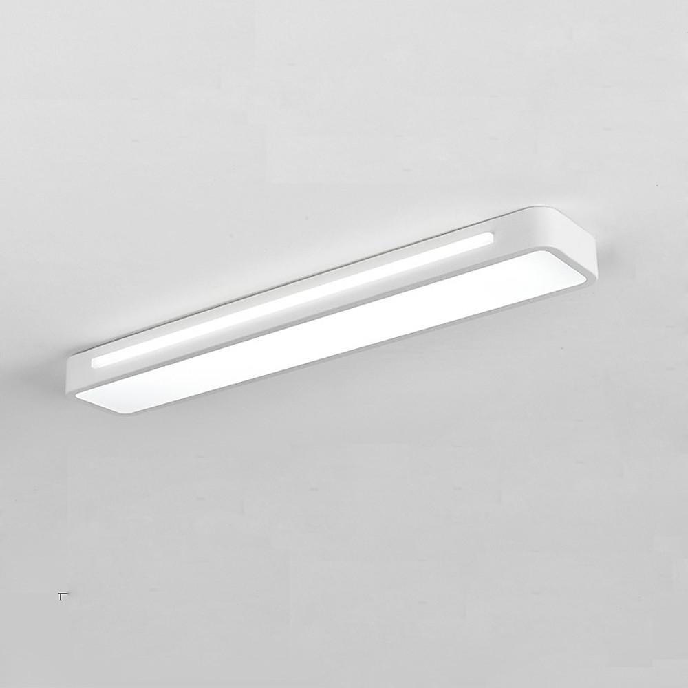 Modern Rectangular LED Flush Mount Ceiling Light in Black or White