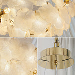 French Art Glass Chandelier with Brass Iron Frame, Modern Luxury Ceiling Light