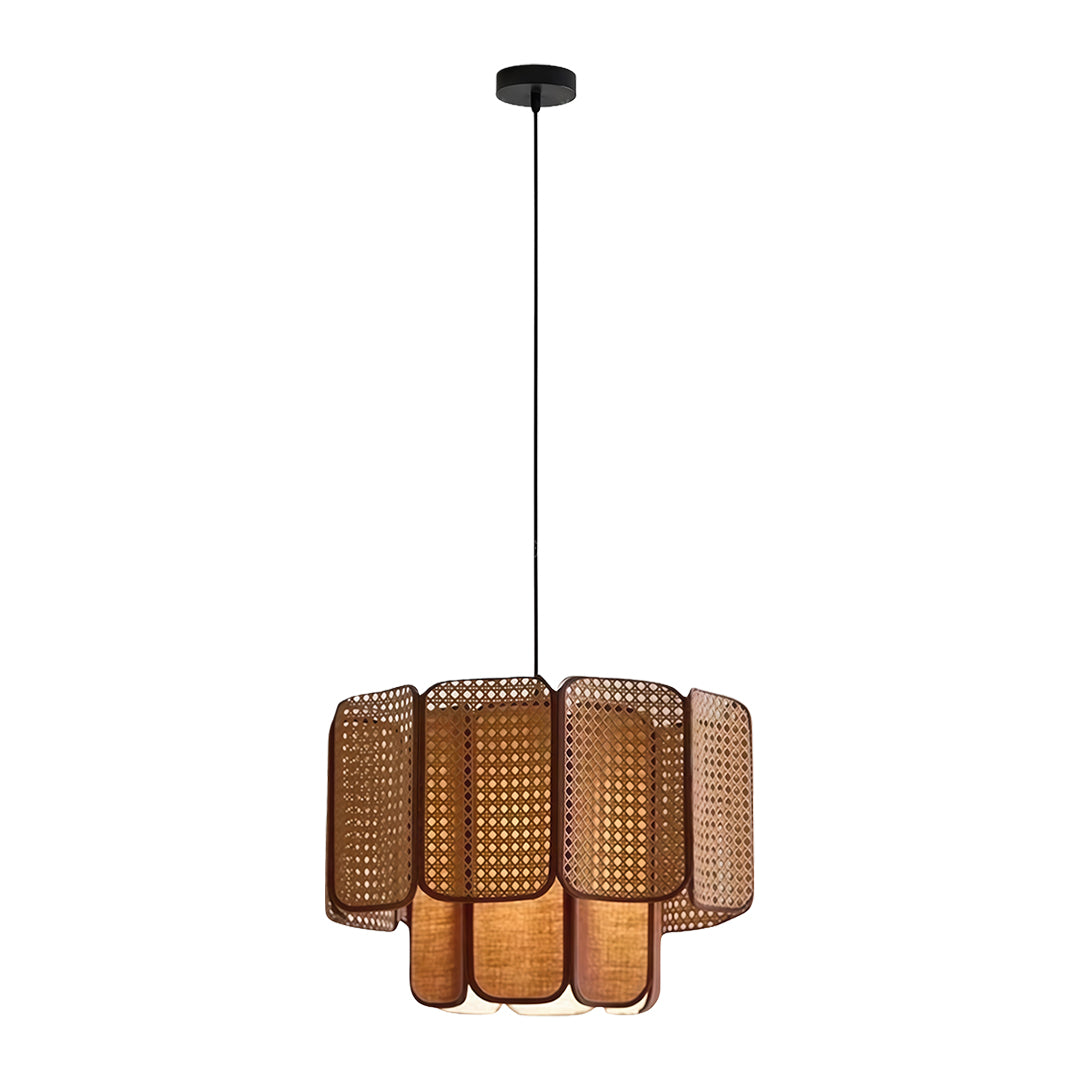 Handwoven Rattan Pendant Light with Wabi-Sabi Aesthetic