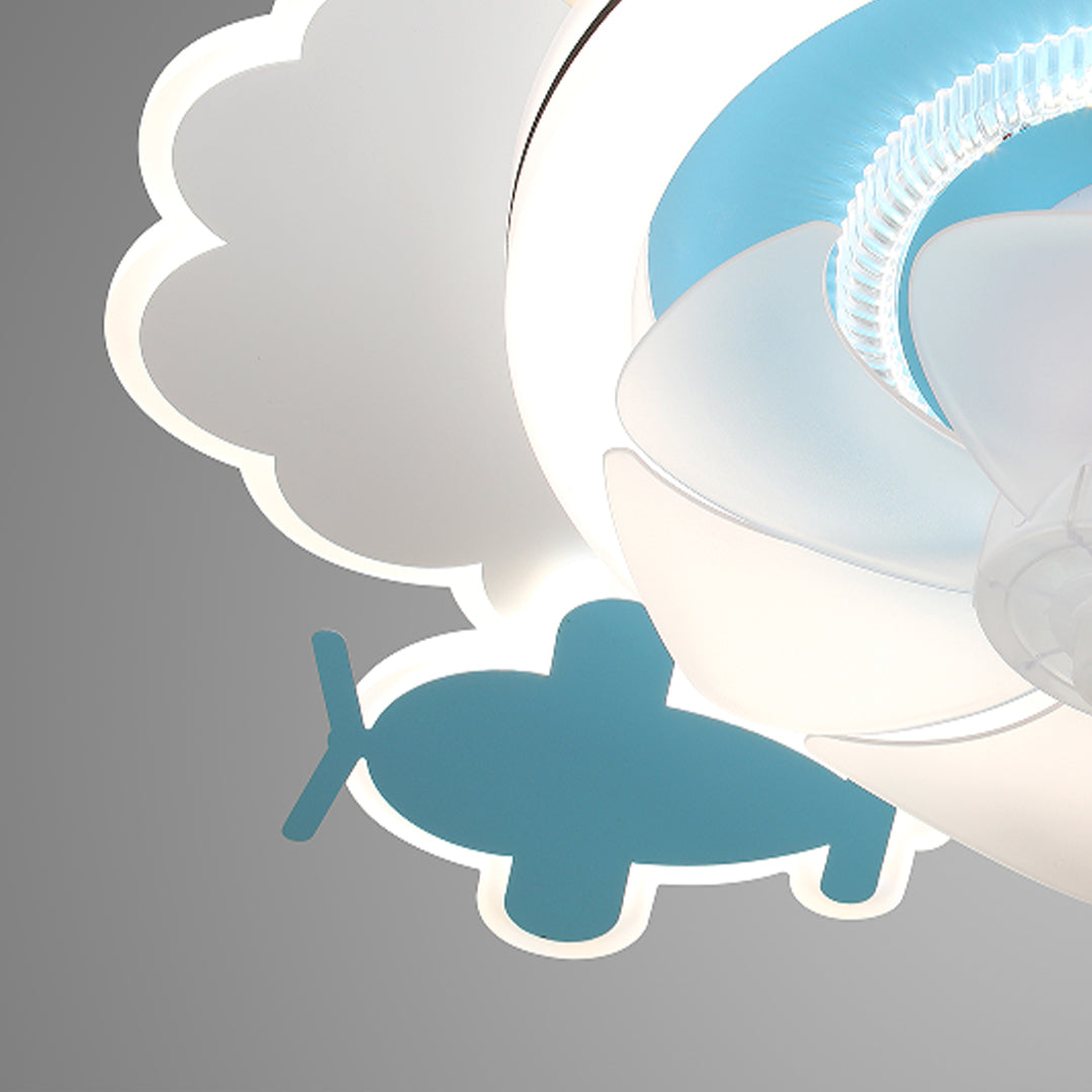 Aurora Sky Ceiling Fan with Dimmable LED Light for Kids' Rooms