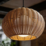 Artisan Rattan Pendant Light – Waterproof Outdoor Hanging Lantern