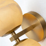 Italian Brass Up and Down Moon Wall Sconce with Marble Shade