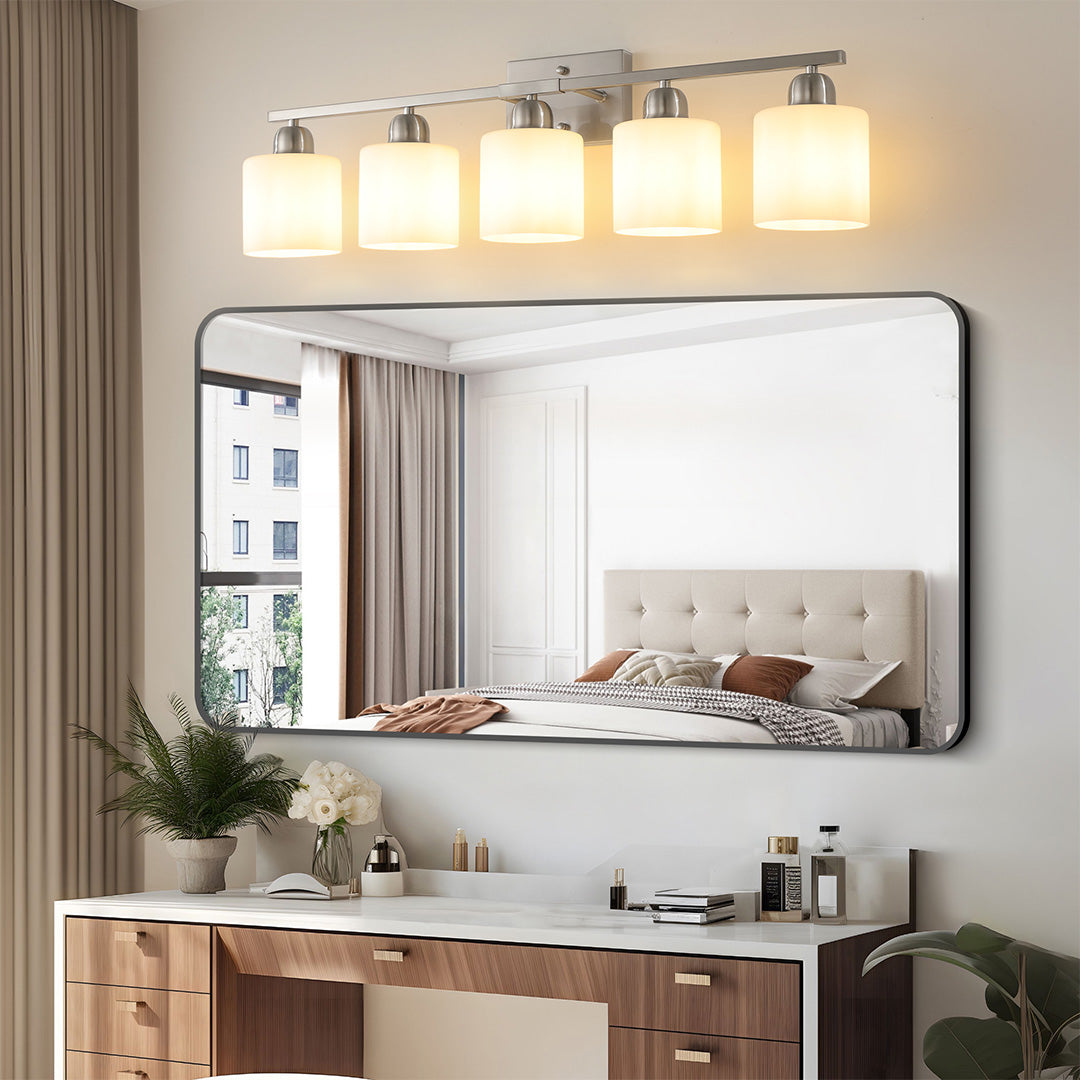 Modern Minimalist Vanity Light for Bathroom Mirror with Glass Shades