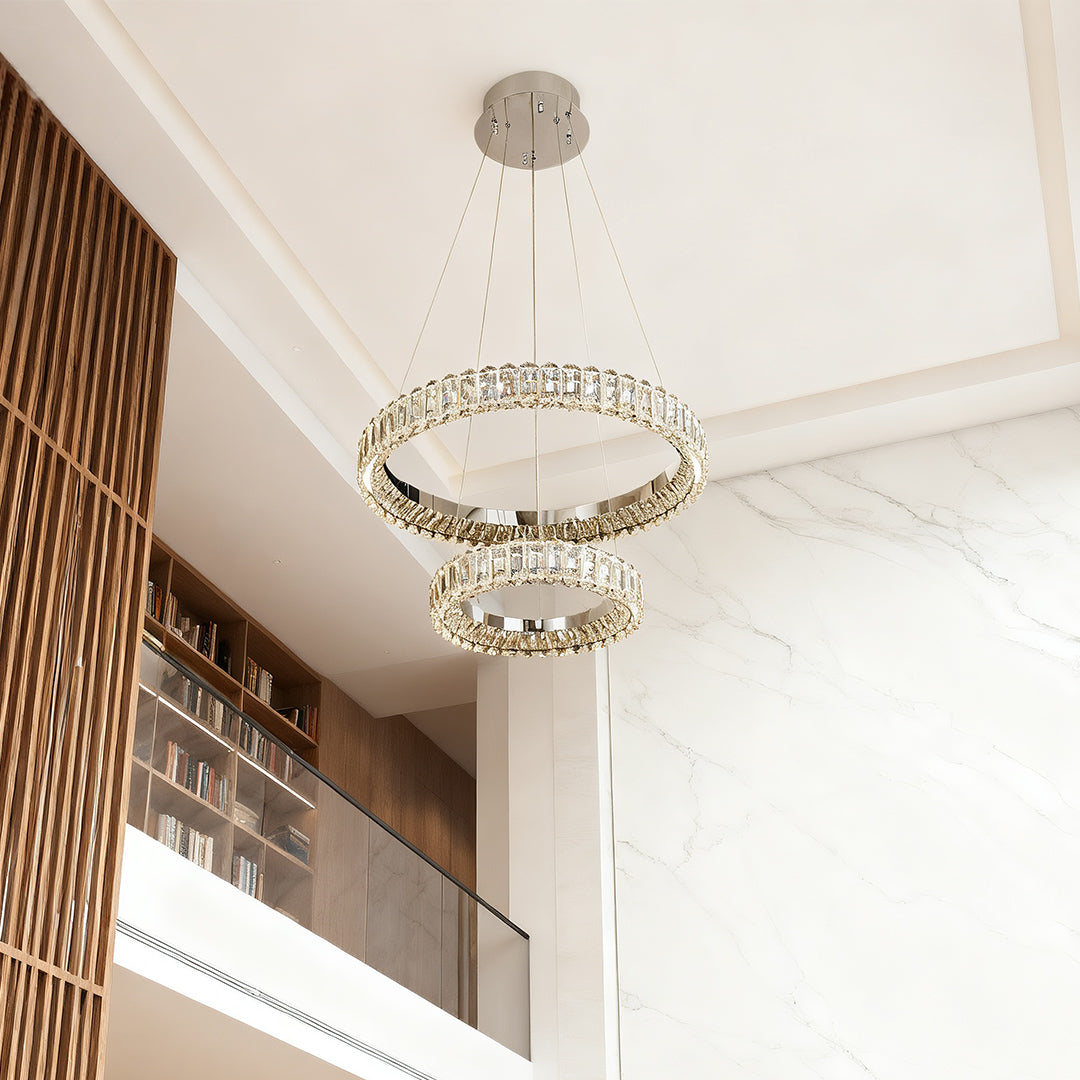 Lumina Ring Chandelier — Modern Crystal LED Ceiling Light