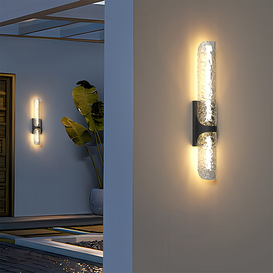 Modern Black Outdoor Wall Sconce with Integrated LED Lighting