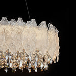 Champagne Gold Crystal Chandelier with Adjustable Chain, French Palace Style Ceiling Light