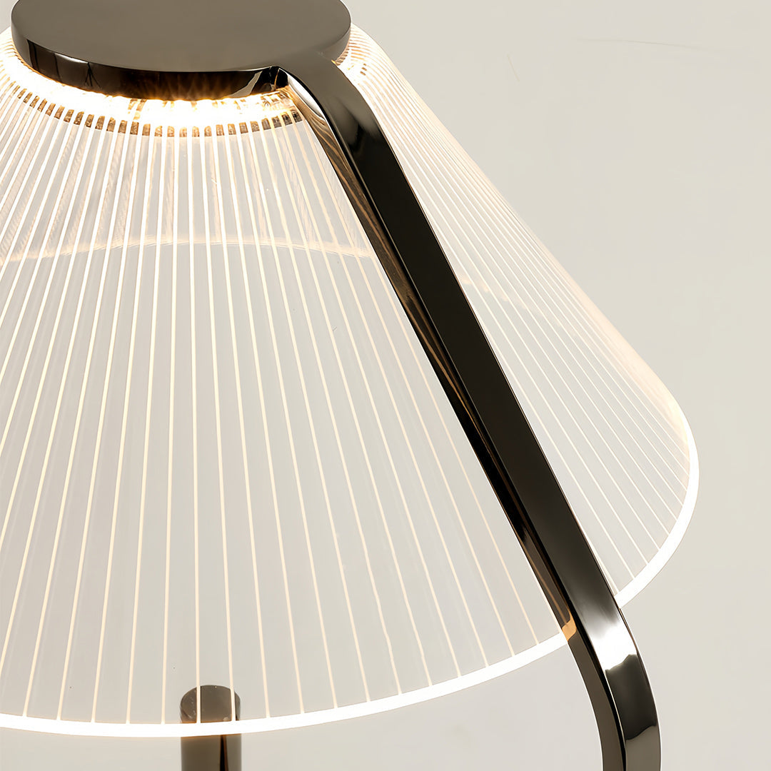 Lumina Chrome Floor Lamp with Acrylic Shade, Modern LED Standing Light