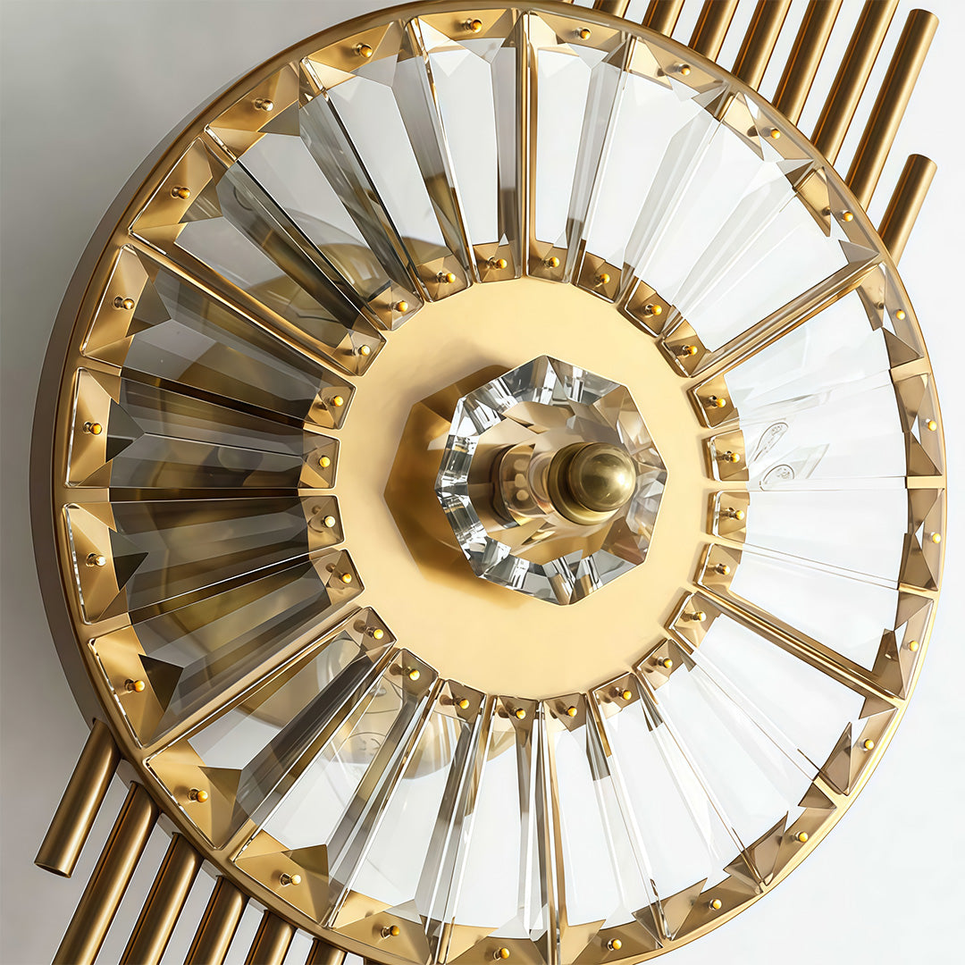 Aurelia Crystal Wall Sconce in Brass Stainless Steel for Modern Interiors