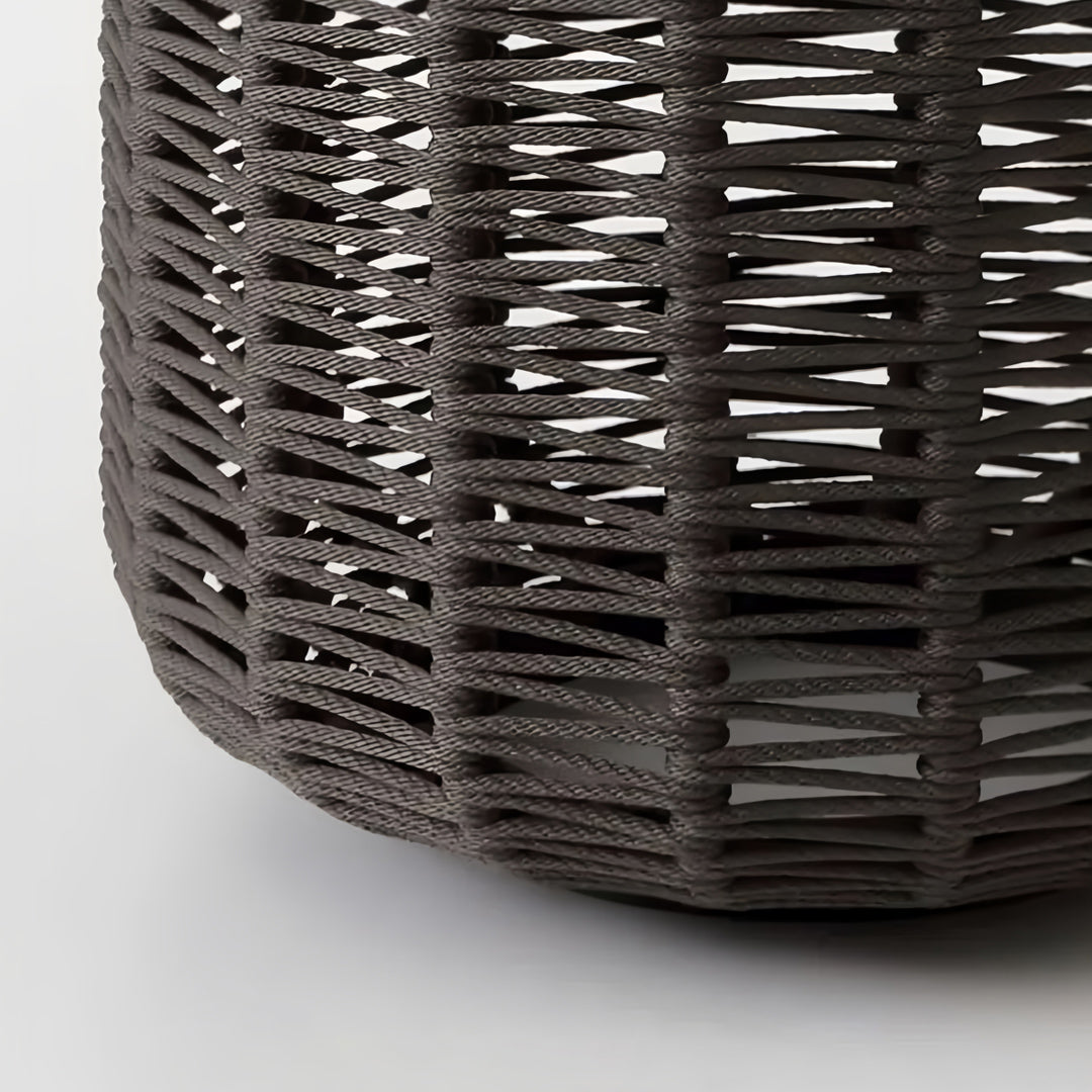 Woven Outdoor LED Lantern in Stainless Steel, Modern Minimalist Garden Light
