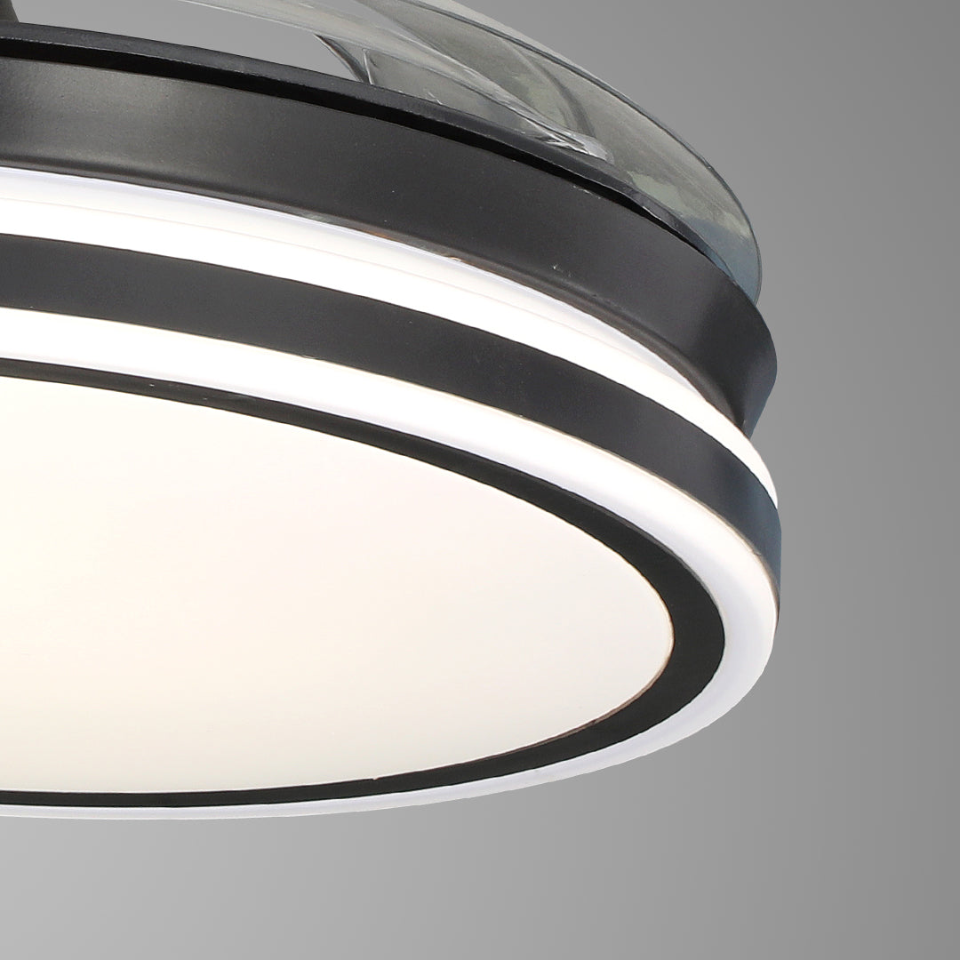 Noir All-Copper Ceiling Fan with Dimmable LED Light and Remote