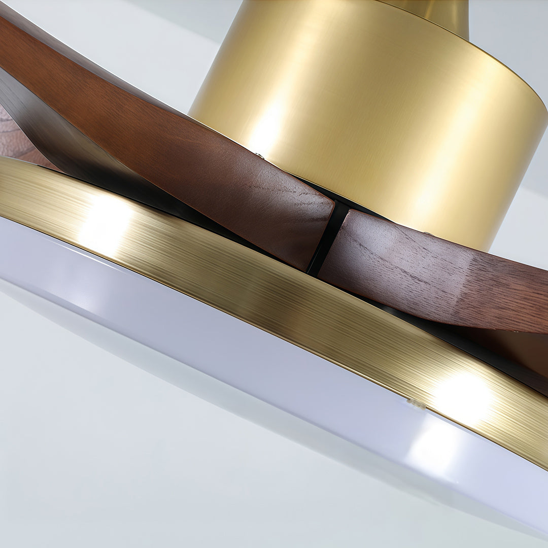 Aurelia Retro Wooden Ceiling Fan with Integrated LED Light and Remote
