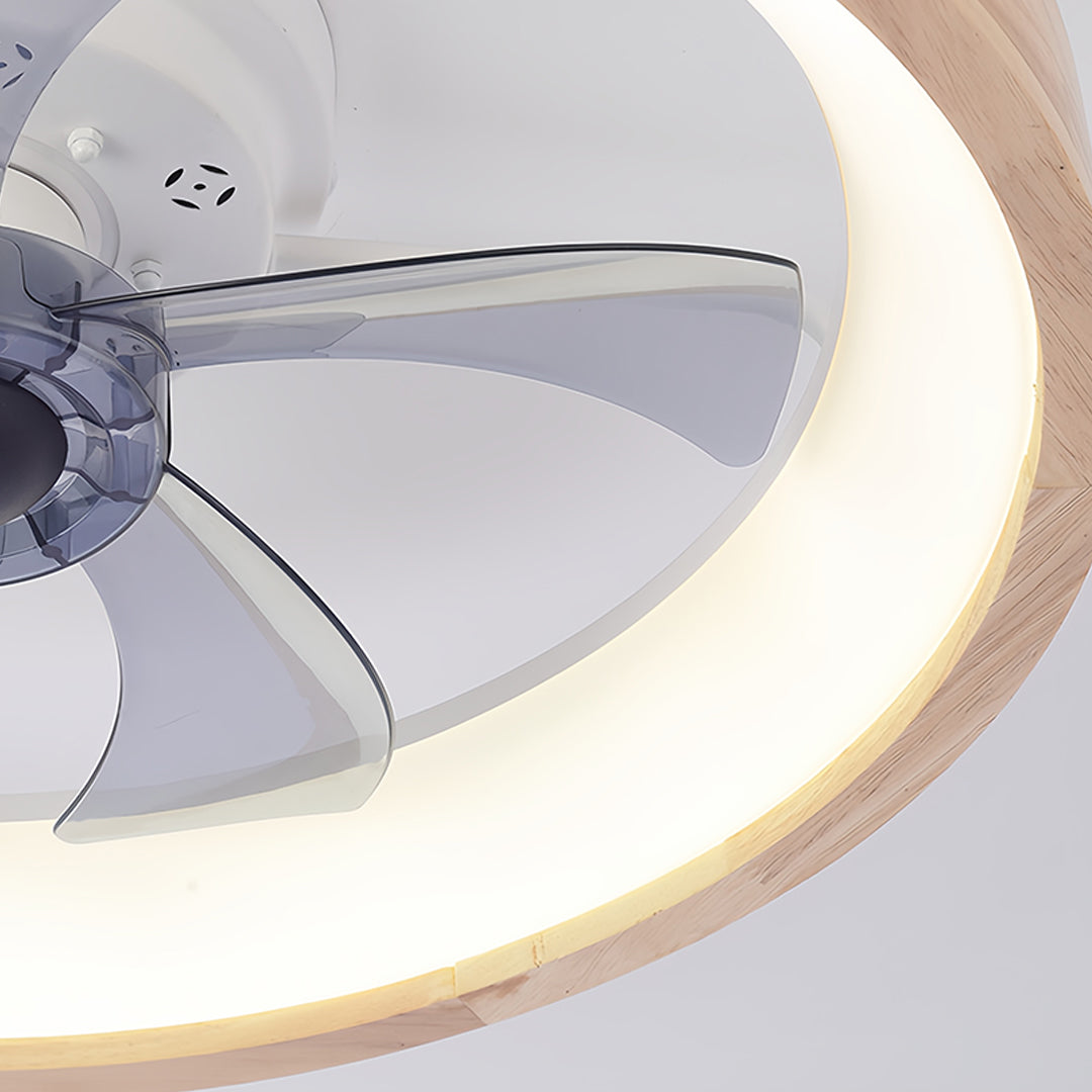 Aria Five-Blade Wood Ceiling Fan with Dimmable LED Light