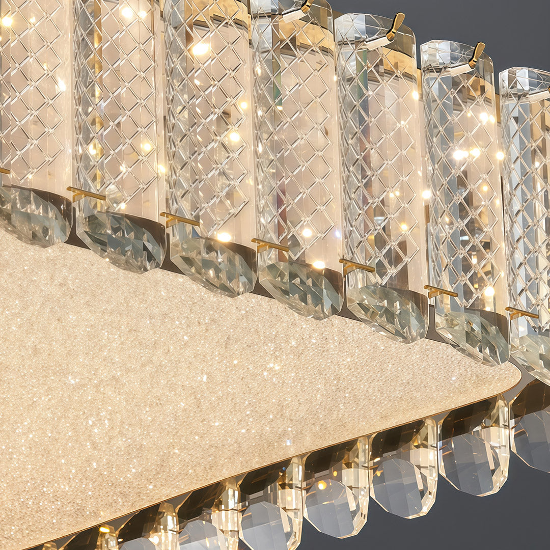 Luxury Crystal Flush Mount Ceiling Light with Chrome Frame and LED