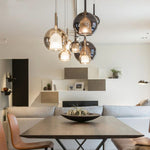 Nordic Hand-Blown Glass Ball Pendant Light for Dining Room & Living Room