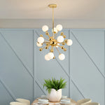 Aurelia 12-Light Gold Sputnik Chandelier in Glass and Iron for Modern Interiors