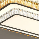 Crystal Flush Mount Ceiling Light with Chrome Frame, Modern LED Ceiling Lamp