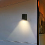 Industrial LED Outdoor Wall Sconce with Warm Glow, Black Aluminum