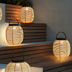 Artisan Solar Wicker Lantern with Warm LED Glow for Outdoor Living