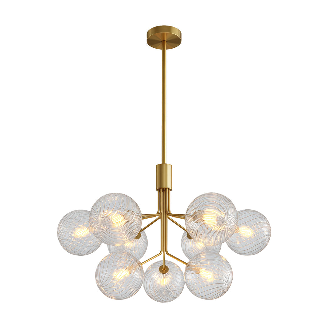 Solid Copper Glass Ball Chandelier | Modern Luxury Pendant Light