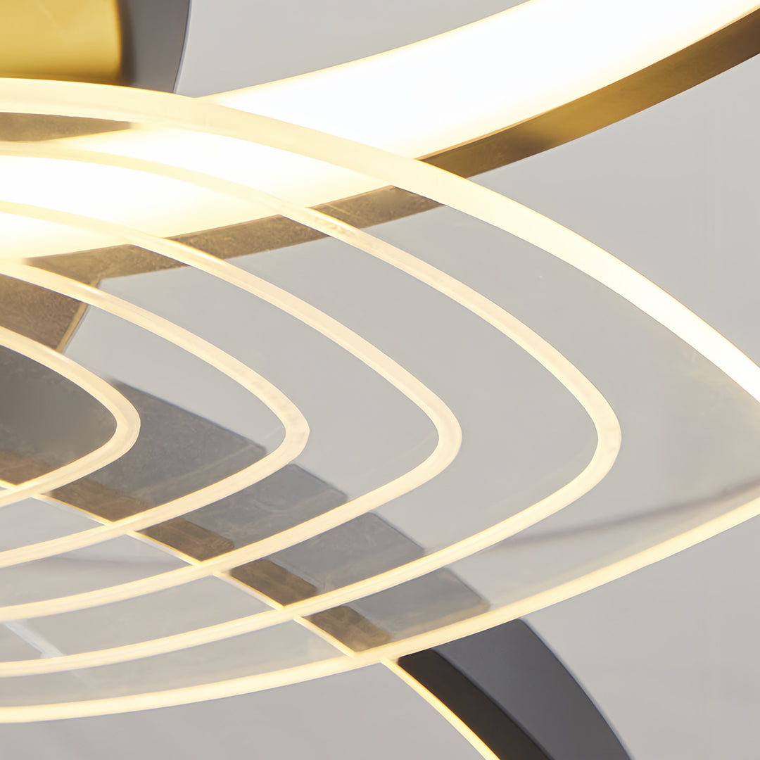 Aria Black Minimalist Ceiling Fan with Integrated LED Light