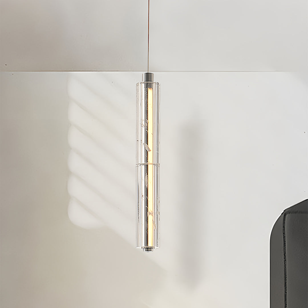 Linear Crystal Pendant Light | Modern Chrome LED Hanging Lamp for Dining Room & Kitchen Island