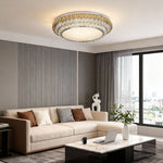 Lumina Crystal Flush Mount Ceiling Light in Chrome