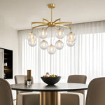 Lumière Moderne Glass Ball Chandelier in Brass, Nickel, or Black