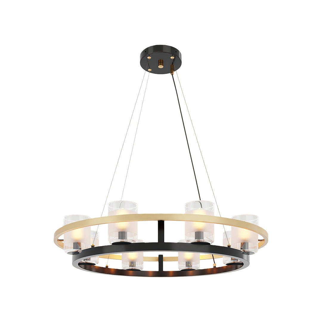 Aurelia Copper Modern Chandelier with Clear Glass Shades