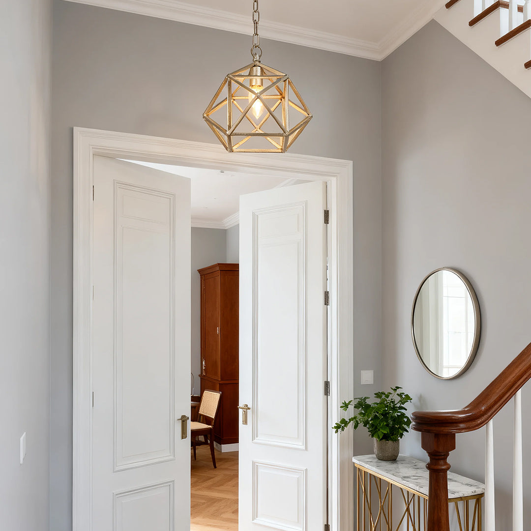 Aurelia Gold Geometric Pendant Light with Adjustable Chain