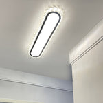 Linear Crystal LED Flush Mount Ceiling Light, Chrome Finish, Modern Minimalist