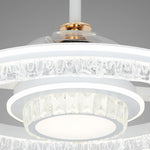 Nordic White Ceiling Fan with Integrated LED Round Light