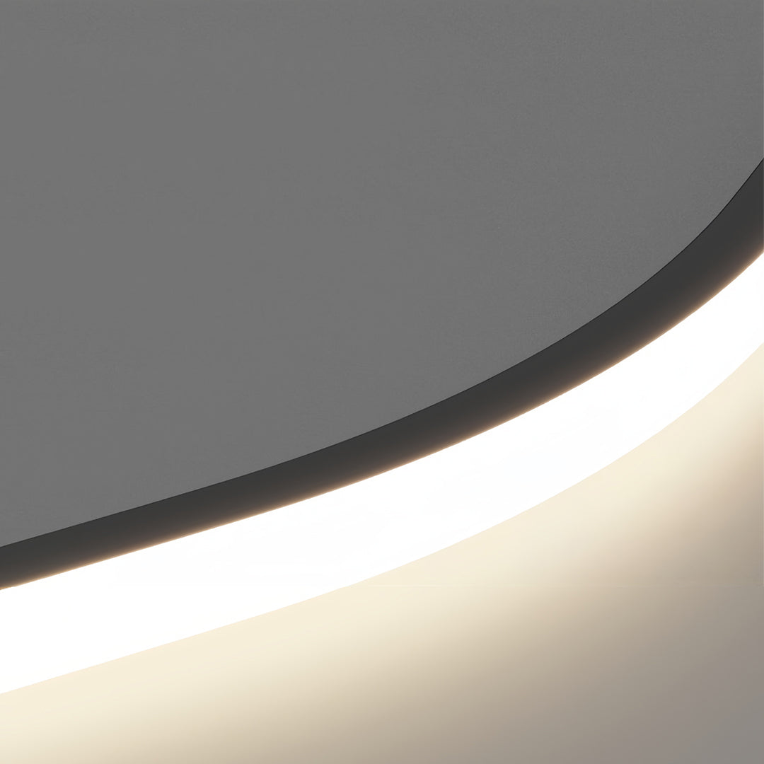 Modern Wavy Black Pendant Light for Kitchen Island, Minimalist LED Linear Suspension