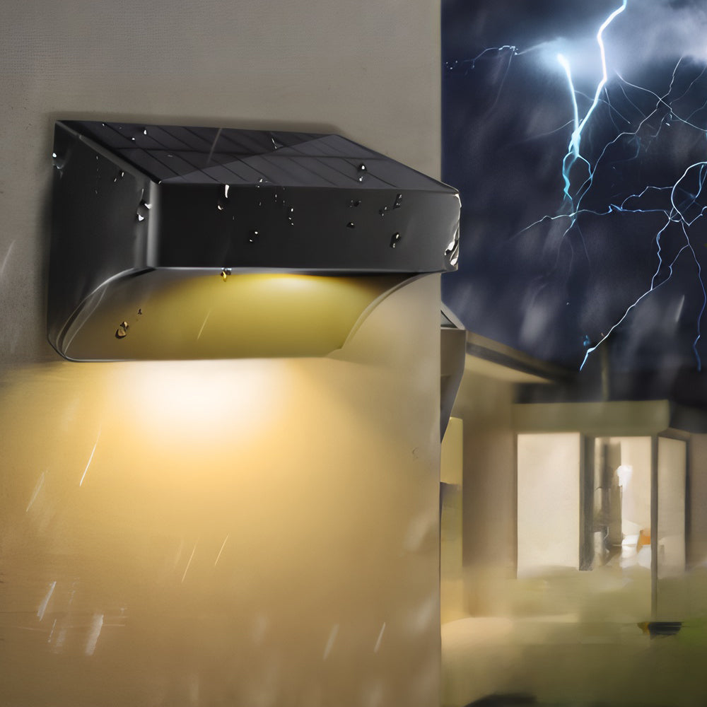 Minimalist Solar Outdoor Wall Sconce with Dusk-to-Dawn Sensor