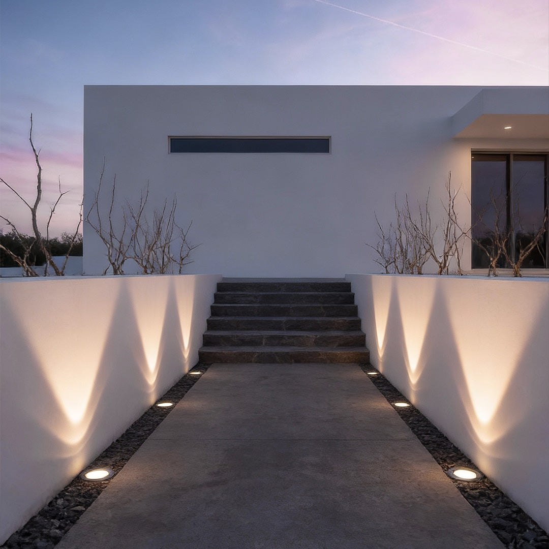 Solar Recessed In-Ground LED Well Light, Warm White 3000K, Aluminum