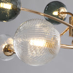 Aurelia Six-Light Clear Glass Flush Mount Ceiling Light in Champagne Gold
