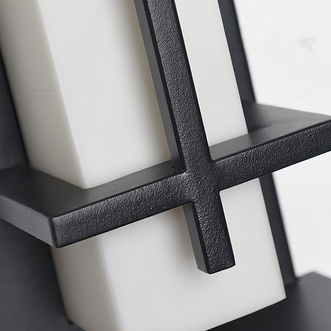 Minimalist Waterproof Outdoor Wall Light in Black Stainless Steel