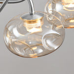 Art Glass LED Chandelier with Wrought Iron Frame, 8 or 12 Lights