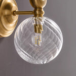 Modern Brass Wall Sconce with Clear Glass Shade for Living Room