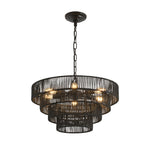 Zen-Inspired Japanese Chandelier with Natural Jute Rope – 6 or 8 Lights