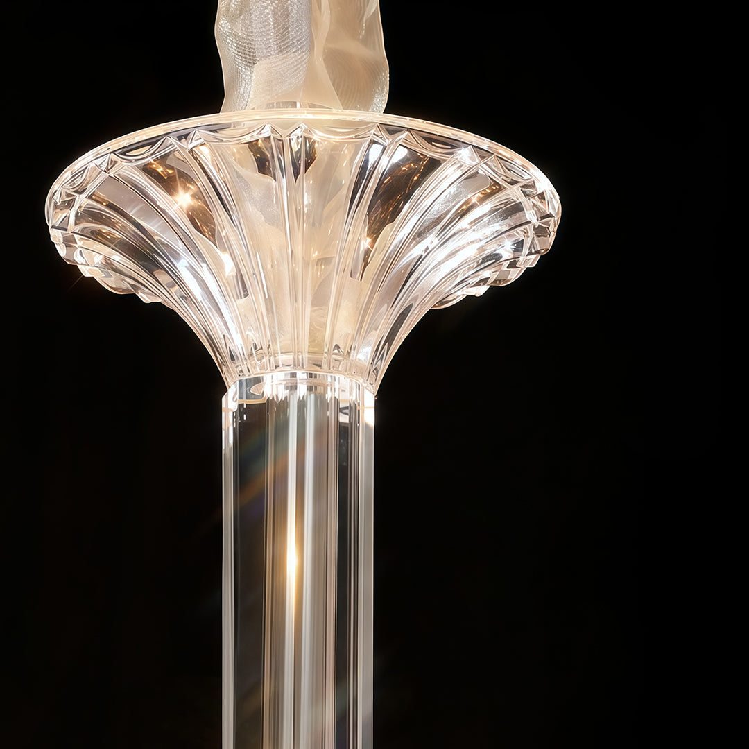 French Art Glass Chandelier with Elegant Hardware, 12 or 18 Lights