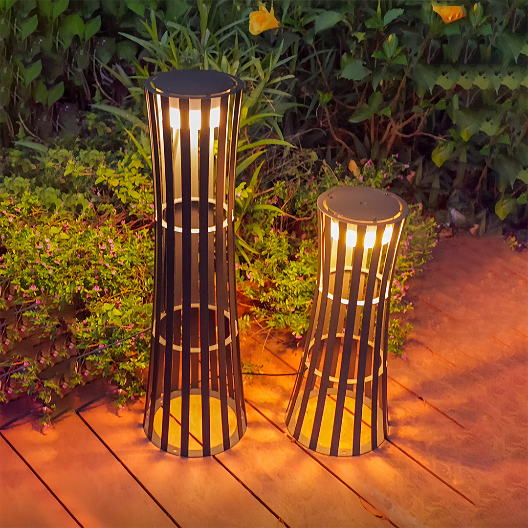 Modern Outdoor Lantern in Black Stainless Steel with LED
