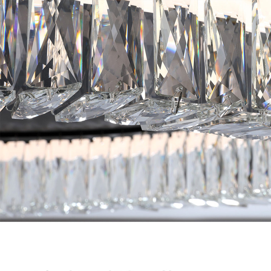 Nero Round LED Flush Mount Ceiling Light with Crystal Accents