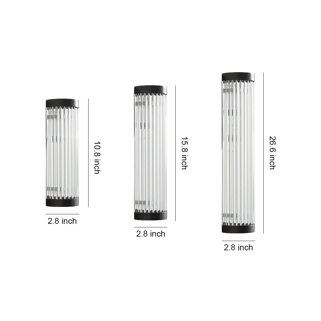 Cylinder Outdoor Wall Sconce in Stainless Steel with Warm LED Glow